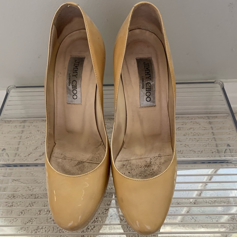 Jimmy Choo patent platform pumps 36.5